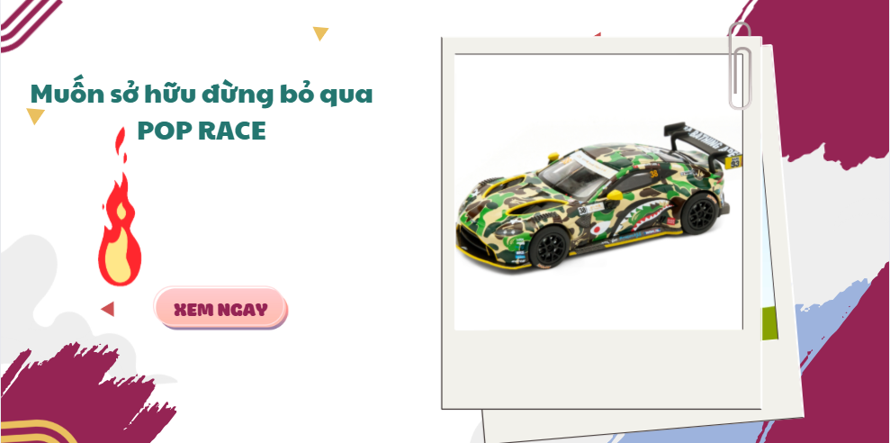 Honda NSX GT3 EVO22 phiên bản camo xanh kết hợp giữa Pop Race và BAPE, thể hiện chi tiết sắc nét