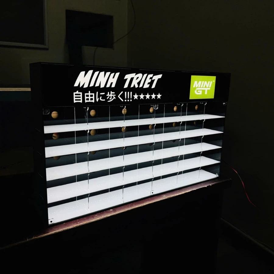 tủ mica trưng bày xe mô hình tỷ lệ 1/64