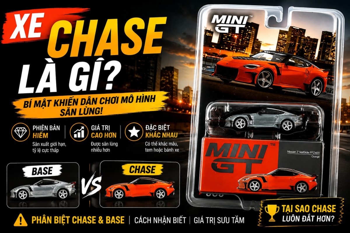 Ảnh bìa bài viết Xe Chase Là Gì? Hướng dẫn phân biệt Chase và Base trong mô hình MINI GT